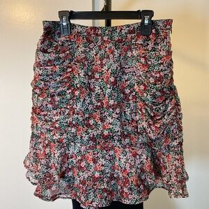 18. BP Pink and Black Bubble Mini Skirt with Ruched Ruffles Size Small